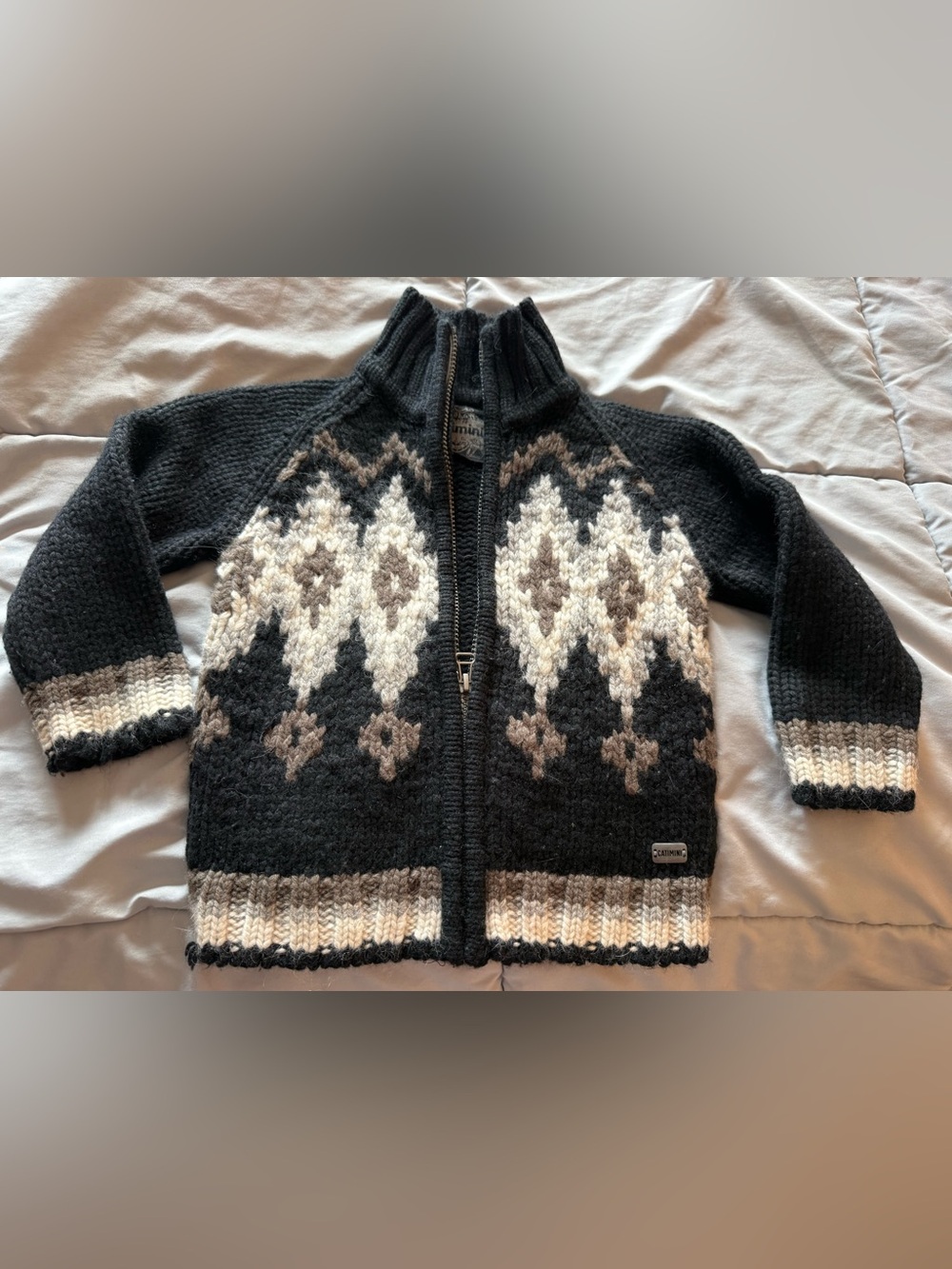 Kids 4 wool blend zip sweater jacket